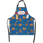 Boats & Palm Trees Apron With Pockets w/ Name or Text