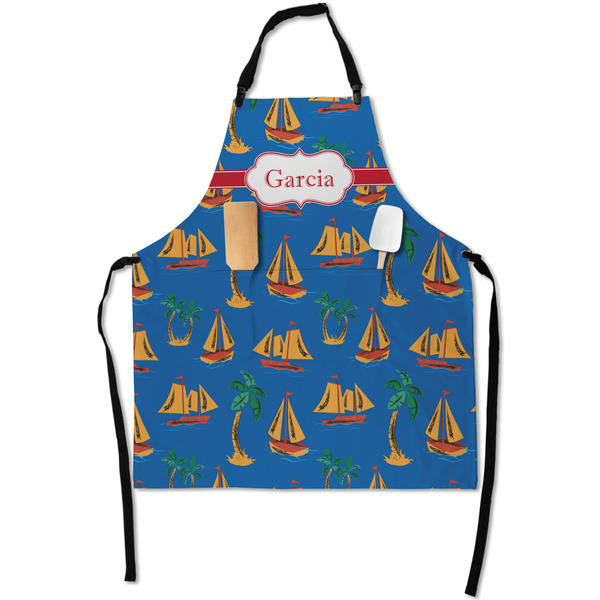 Custom Boats & Palm Trees Apron With Pockets w/ Name or Text
