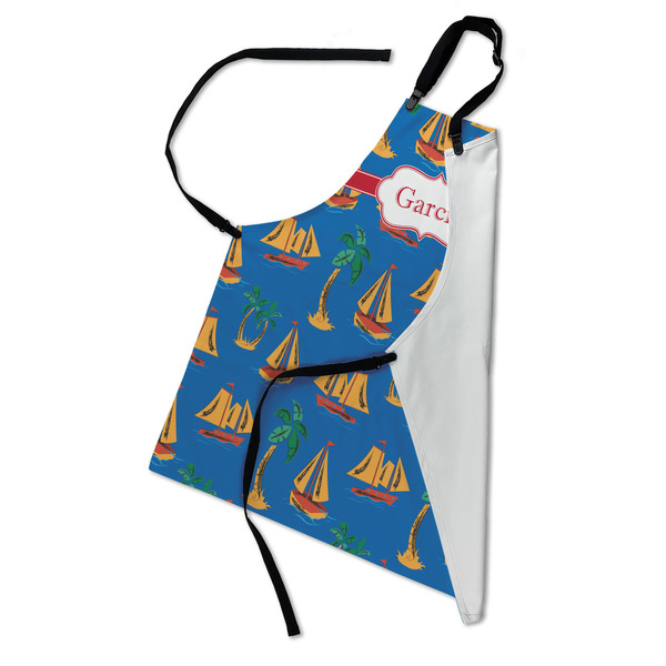 Boats & Palm Trees Apron - Folded