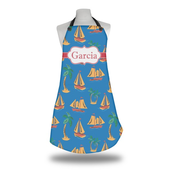 Custom Boats & Palm Trees Apron w/ Name or Text