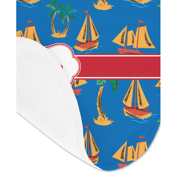 Boats & Palm Trees Baby Bib - AFT detail