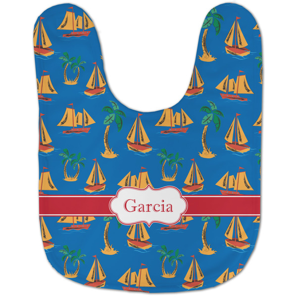 Boats & Palm Trees Baby Bib - AFT flat