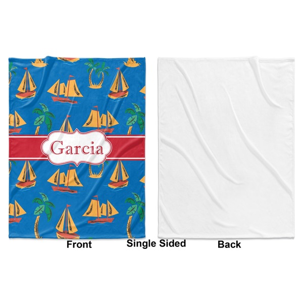 Boats & Palm Trees Baby Blanket (Single Side - Printed Front, White Back)