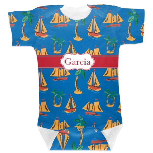 Custom Boats & Palm Trees Baby Bodysuit 0-3 (Personalized)