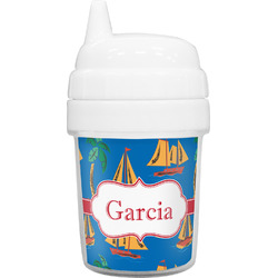 Boats & Palm Trees Baby Sippy Cup (Personalized)