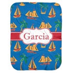 Boats & Palm Trees Baby Swaddling Blanket (Personalized)