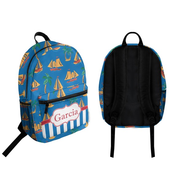 Boats & Palm Trees Backpack front and back - Apvl