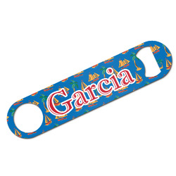 Boats & Palm Trees Bar Bottle Opener w/ Name or Text