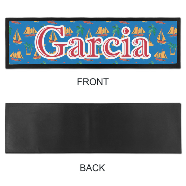 Boats & Palm Trees Bar Mat - Large - APPROVAL