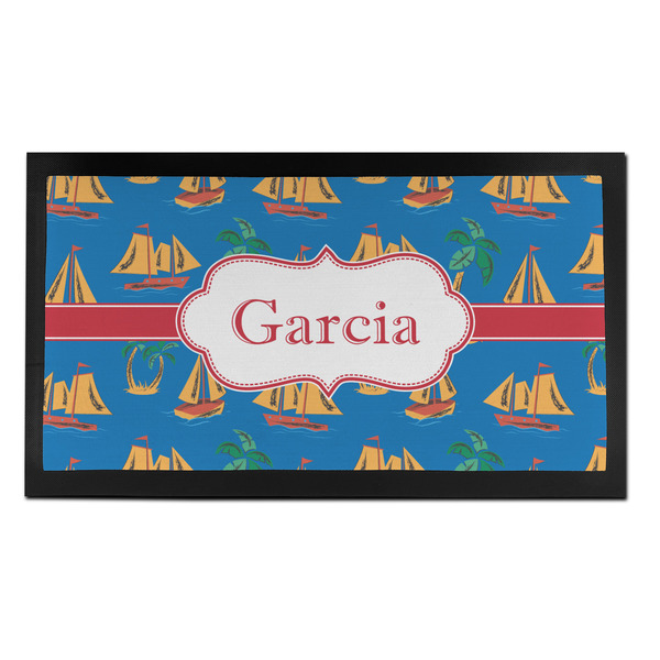 Boats & Palm Trees Bar Mat - Small - FRONT