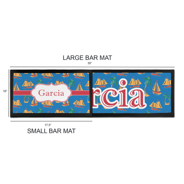 Boats & Palm Trees Bar Mats - Sizing Chart