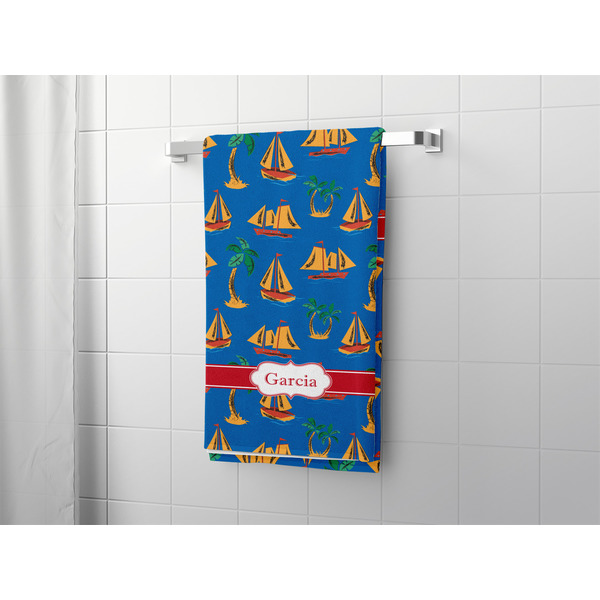 Boats & Palm Trees Bath Towel - LIFESTYLE