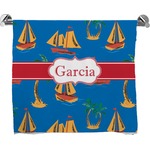 Boats & Palm Trees Bath Towel (Personalized)