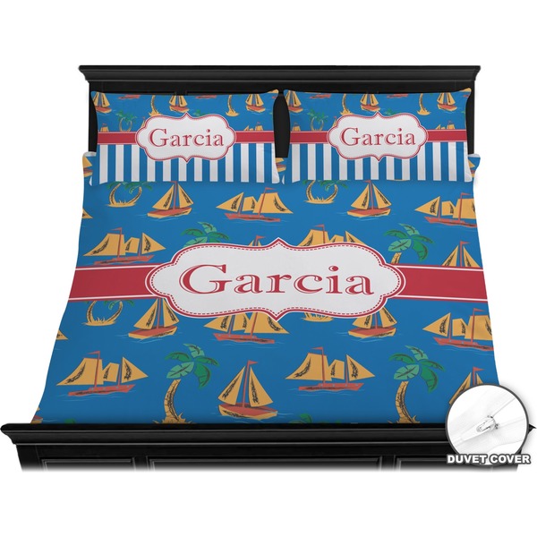 Boats & Palm Trees Bedding Set (King) - Duvet
