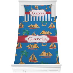 Boats & Palm Trees Comforter Set - Twin XL (Personalized)
