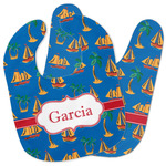 Boats & Palm Trees Baby Bib w/ Name or Text