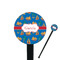 Boats & Palm Trees 7" Round Plastic Stir Sticks - Black - Single Sided (Personalized)