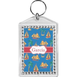 Boats & Palm Trees Bling Keychain (Personalized)