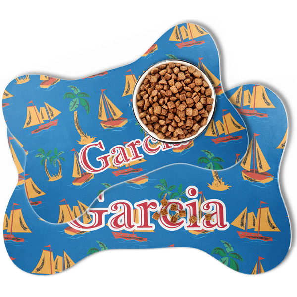 Boats & Palm Trees Bone Shaped Dog Mats - MAIN