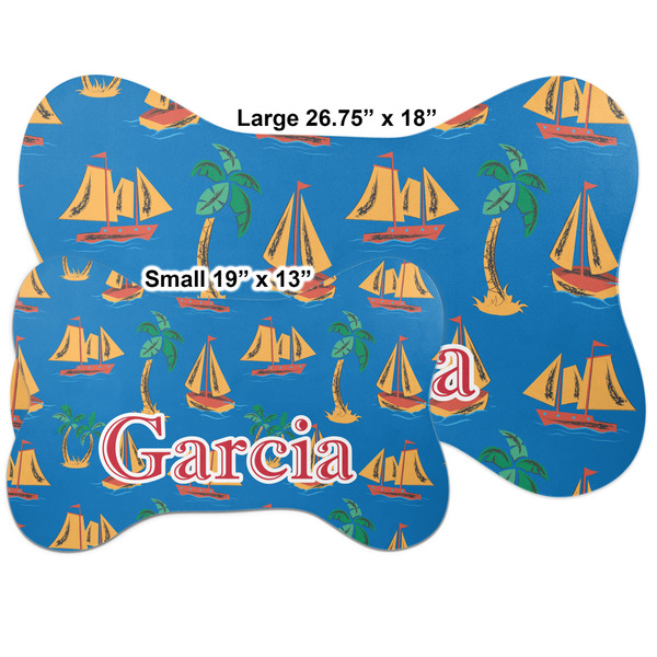 Boats & Palm Trees Bone Shaped Mat Comparison