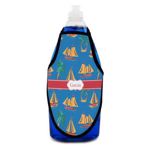 Boats & Palm Trees Bottle Apron - Soap - FRONT