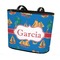 Boats & Palm Trees Bucket Totes w/ Genuine Leather Trim - Regular w/ Front Design