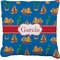 Boats & Palm Trees Faux-Linen Throw Pillow 18" (Personalized)