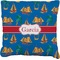 Boats & Palm Trees Faux-Linen Throw Pillow 20" (Personalized)