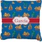 Boats & Palm Trees Burlap Pillow (Personalized)
