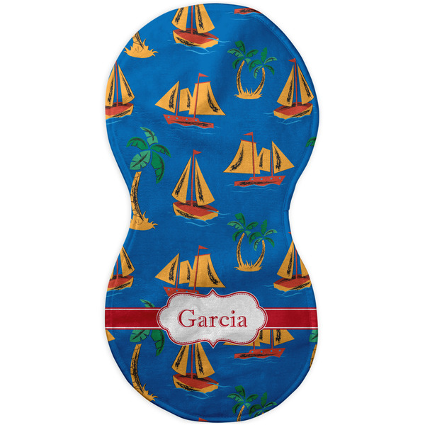 Boats & Palm Trees Burp Peanut Shaped Flat