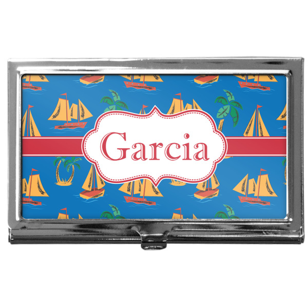 Custom Boats & Palm Trees Business Card Case