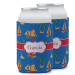Boats & Palm Trees Can Cooler (12 oz) w/ Name or Text
