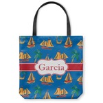Boats & Palm Trees Canvas Tote Bag - Small - 13"x13" (Personalized)