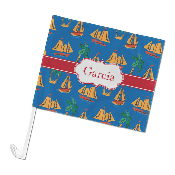 Custom Boats & Palm Trees Car Flag - Large (Personalized)