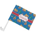 Boats & Palm Trees Car Flag - Small w/ Name or Text