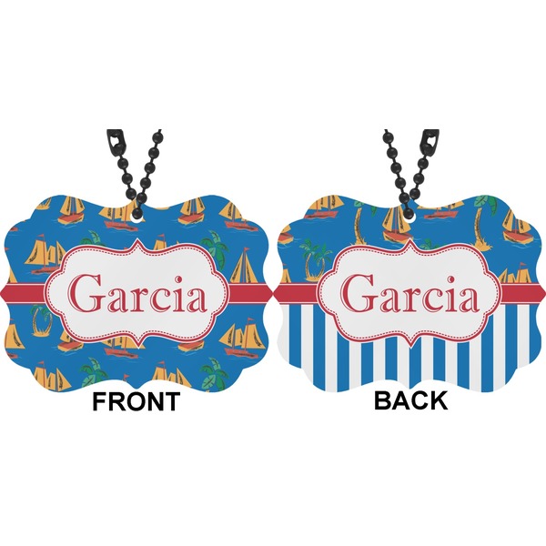 Boats & Palm Trees Car Ornament (Approval)