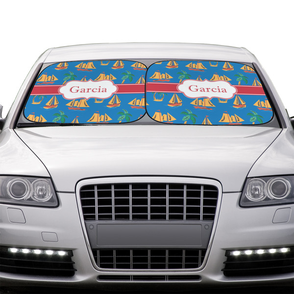 Boats & Palm Trees Car Sun Shades - IN CONTEXT
