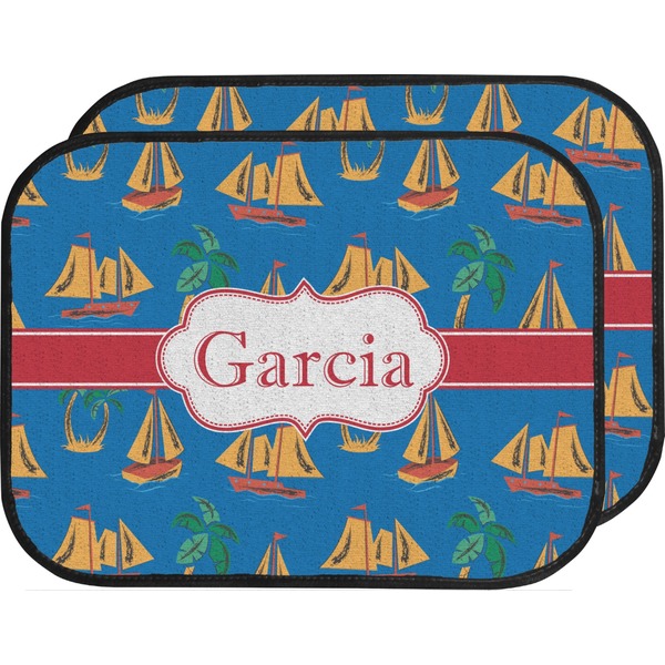 Custom Boats & Palm Trees Car Floor Mats (Back Seat) (Personalized)