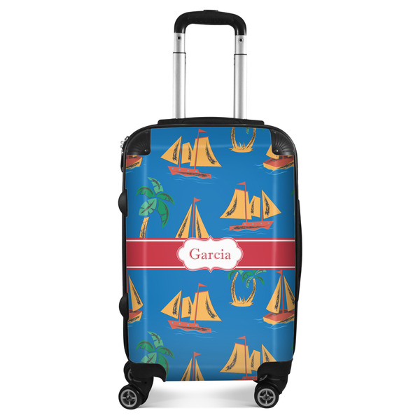 Custom Boats & Palm Trees Suitcase (Personalized)