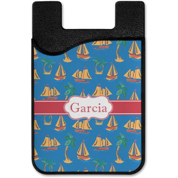 Boats & Palm Trees Cell Phone Credit Card Holder