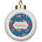 Boats & Palm Trees Ceramic Ball Ornament (Personalized)