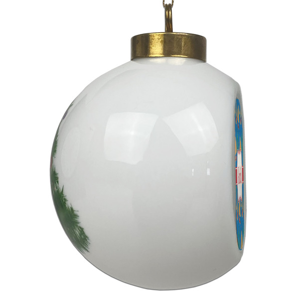 Boats & Palm Trees Ceramic Christmas Ornament - Xmas Tree (Side View)