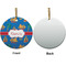 Boats & Palm Trees Ceramic Flat Ornament - Circle Front & Back (APPROVAL)