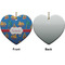 Boats & Palm Trees Ceramic Flat Ornament - Heart Front & Back (APPROVAL)
