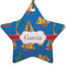 Boats & Palm Trees Ceramic Flat Ornament - Star (Front)
