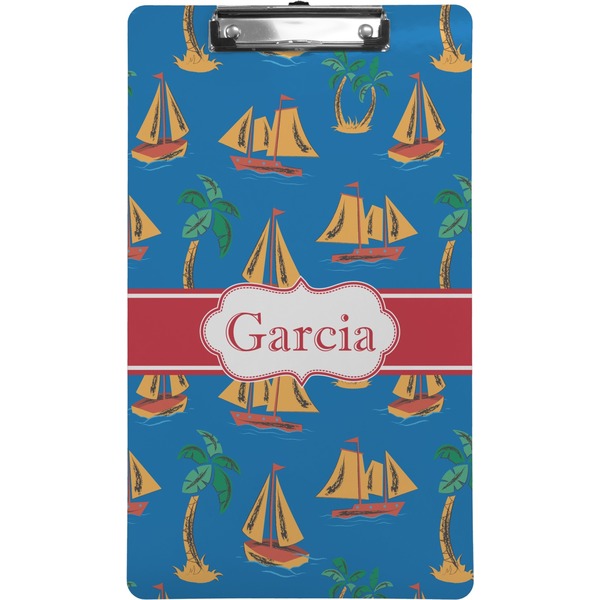 Custom Boats & Palm Trees Clipboard (Legal Size) (Personalized)