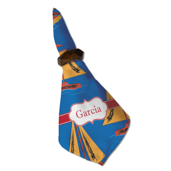 Boats & Palm Trees Cloth Napkins - Personalized Dinner (Folded in Ring) (MAIN)