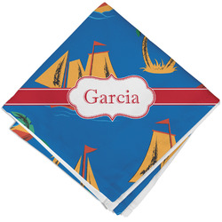 Boats & Palm Trees Cloth Napkin w/ Name or Text