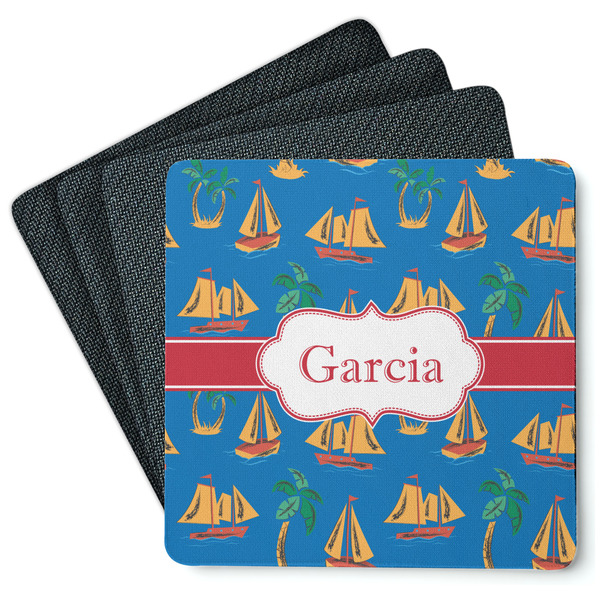 Boats & Palm Trees Coaster Rubber Back - Main