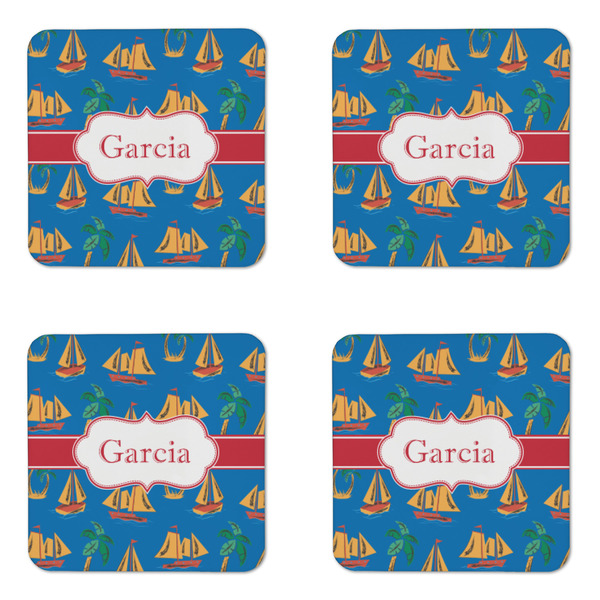 Boats & Palm Trees Coaster Set - APPROVAL